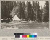 Setting up the foundation for Whitaker's Forest Camp cook house. May 15, 1927