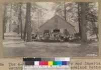 The 4-H group from San Diego and Imperial Counties at Laguna Camp, Cleveland National Forest. In front of Commissary. W. Metcalf - June 1931