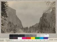 Yosemite Valley, Jan. 21, 1926. First real view coming up from El Portal. E. F