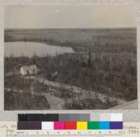 North-west from Houghton Lake headquarters tower, Michigan. Pup Lake and typical State Forest land. May, 1924. Schaaf