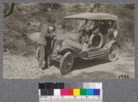 Letting Lizzie cool off a bit on one steep grade between Garberville and Andersonia, Humboldt County, August 1921