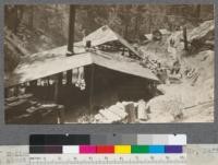 McKinnon & Hollister shingle mill operated by Mr. Huff. About 8 miles west of Willits. Willits, California. April, 1920. E.F