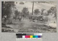 Using the park tree gun along the fire line on the McCormick controlled burn, Tuolumne County, September, 1928. Metcalf