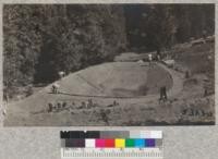 Constructing the new swimming pool at Whitaker Forest, below the old mill site