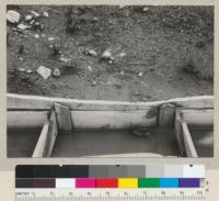 Gully Box #2, University of California Experimental Pasture, Shasta County. Estimated about 1/2 cu. Ft. of sediment in box. Nov. 20, 1934