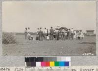 Fire demonstration at Arboga, Sutter County. Metcalf. May, 1928