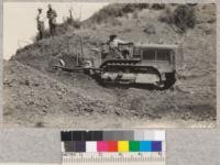 Road machinery demonstration on Santa Barbara Forest. April, 1929. Metcalf