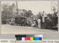 Fire demonstration at Santa Cruz High School. Metcalf. 1929