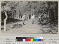 Camp site at Green Flat, Mendocino National Forest, proposed for development as Colusa 4-H club camp. Visited by Spurrier, J. Fiske, Metcalf and a leader. May 1935