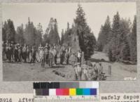 After the "Generals" were safely deposited in the grave and oration pronounced over them by "Sachem" Marshall, each member of the company placed two rocks and three shovelfuls of earth above them. Metcalf. July, 1928