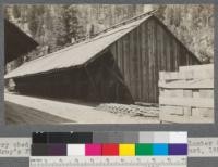 Dry shed for miscellaneous stock. Spanish Peak Lumber Company. Gray's Flat on Western Pacific Railroad, Plumas County, California. August, 1920. E.F