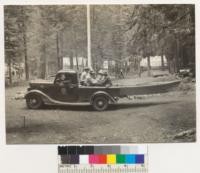 Camp Califorest. Taking the rowboat to Silver Lake at beginning of camp. June 1936. E.F