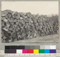 Redwood shingle bolts at Francis Tann's shingle mill. Carlotta, California. 10-2-39 E. F