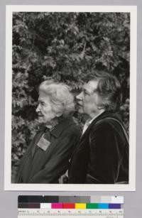 Mrs. Woodbridge Metcalf and daughter, at Arbor Day Celebration, 1984. Photo by Norden H. (Dan) Cheatham
