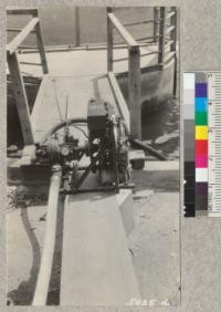 The small suction device attached to the engine manifold will start the pump at a draft of 8 or 9 feet. Lake Chabot. W. Metcalf - May 1931