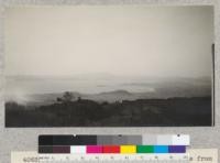 View over Berkeley toward Mt. Tamalpais from Grizzly Peak; Lookout station. E.F., Feb. 1929