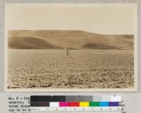 No. 8 - California, Ventura County. Erosion in lima bean country. In view of serious accelerated erosion from cultivated slopes, gullies will make it difficult for farm machinery to be drawn across fields. Foreground represents cut in valley fill resulting from accelerated runoff from cultivated slopes. It is the practice in this country to disc over gullies as soon as possible following rain storms to reduce deepening of gullies. February 23, 1932