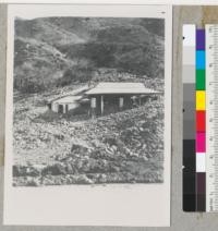 Service station on Roosevelt Highway, short distance below Point Mugu. Photo between January 3 and March 3, 1933. Some movement of soil occurred after this was taken