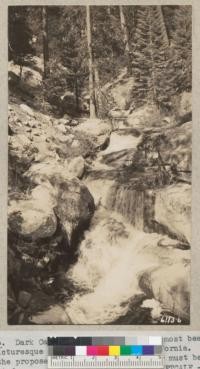 Dark Canyon Creek is one of the most beautiful and picturesque streams in southern California. It flows past the proposed 4-H club camp and water must be secured from it for camp use. Metcalf - '36