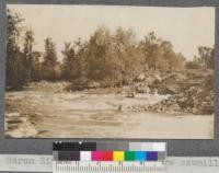 Rapids in Huron River at old dam where sawmill once stood