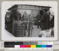 (right) Farm Advisor N.D. Hudson talks at a fence post demonstration, Fresno County. January 1945. #2