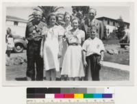 Woodbridge Metcalf. Barbara Cleaves. Maryee Cleaves. Helen Wilson. Billie Wilson. J. J. McNamara. YH Summer Camp. Cal Poly Campus. 1938