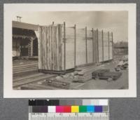 Red River Lumber Company, Westwood, California. Packages of lumber as prepared by automatic stackers for kiln drying