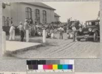 Fire protection demonstration at Rio Linda School, Sacramento County. May, 1928. Metcalf