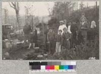 Clean-up day at the Santa Cruz Demonstration Forest. May, 1928. Metcalf