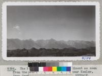 The highest points on the continent as seen from the upper end of Owens Lake near Keeler. Inyo County. 1946. Metcalf