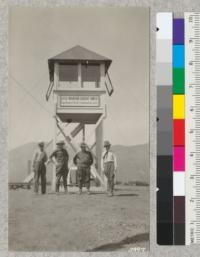 County Forester Tuttle, State Forester Pratt, Inspector J. G. Peters at Little Mountain lookout in San Bernardino County. 1926