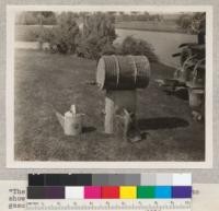 "The Thousand Dollar Gas Can" demonstration to show improper method of storing and handling gasoline on the farm. 1930