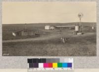 Planting Camp, Nebraska National Forest accomodation of 40 men and 30 head of horses, planting about 1000 acres per year. Single crew of 8 men and 6 horses plant about 15,000 per day. Buildings are portable; well is about 150 ft. deep, and costs $0.50 per ft. to put down by washing process