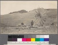 Wind power. Sawmill on Madison National Forest, Montana