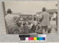 Fairbank demonstrates methods of insulation in farm buildings at Shandon School, San Luis Obispo County. Metcalf. 1928