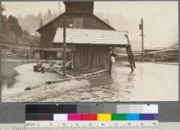 Pond, Drag Saw & shack, and saw mill of Northwestern Lumber Company, at Northwestern, near Willits, California. April, 1920. E.F