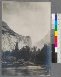 Yosemite Valley - Left to right, North Dome, Royal Arches, Washington Column, Half Dome