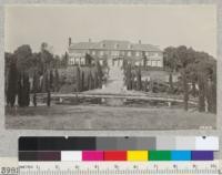 The McGill residence across the circular pool, Oakville, Napa County