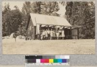 Group of Madera 4-H club members at Whitaker's forest headquarters the last day of their camp. July 1930