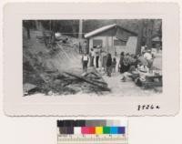 Some of the crowd atttending the dedication of the new kitchen at Las Posadas 4-H Camp, June 11, 1950. Metcalf