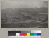 Cachuma Dam, Santa Maria River under construction. April 1952. Metcalf