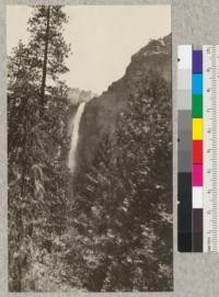 Bridal Veil Falls from road near foot of falls, Yosemite National Park. E. F. June 1925