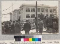 Fire demonstration at Santa Cruz High School. Metcalf. 1929