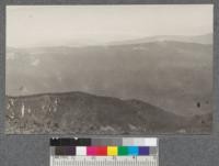 View from Flatiron Mt. S.W. across American Creek Valley. Montana. Metcalf. 1920