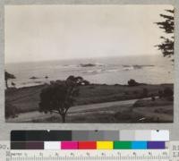 Abalone fishing. Near mouth of Little River, Mendocino County, California. View of ocean from Little River Inn. At low tide the reefs are more exposed and provide good abalone hunting. 6-28-42, E.F