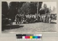 The Kern High School faculty party at Whitaker's Forest, October 1934, as guests of the High School Agricultural Department. Dean Hutchinson, Fritz and Metcalf attended from Berkeley