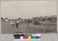 The Pacific pumper throws water at Arboga demonstration. May, 1928. Metcalf