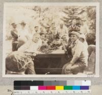 Woodbridge Metcalf, State Forestry Specialist and 4-H Club members at Los Angeles County Club Camp - Summer, 1929