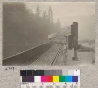 Unloading device of Mendocino Lumber Company on Big River. June 1923