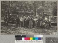 A group of Riverside-Orange 4-H Club members. Camp Radford. 1937. As they left to take a hike to Dry Lake